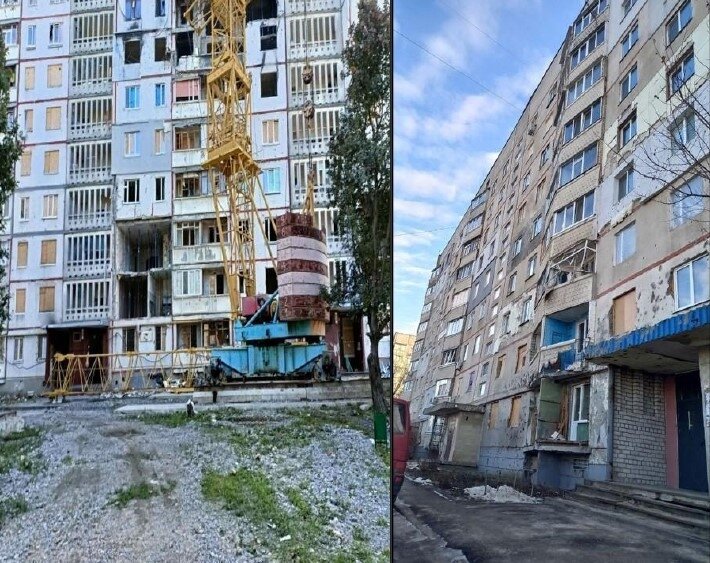 Пошкоджені будинки Харкова. Фото Юлії Самойлової